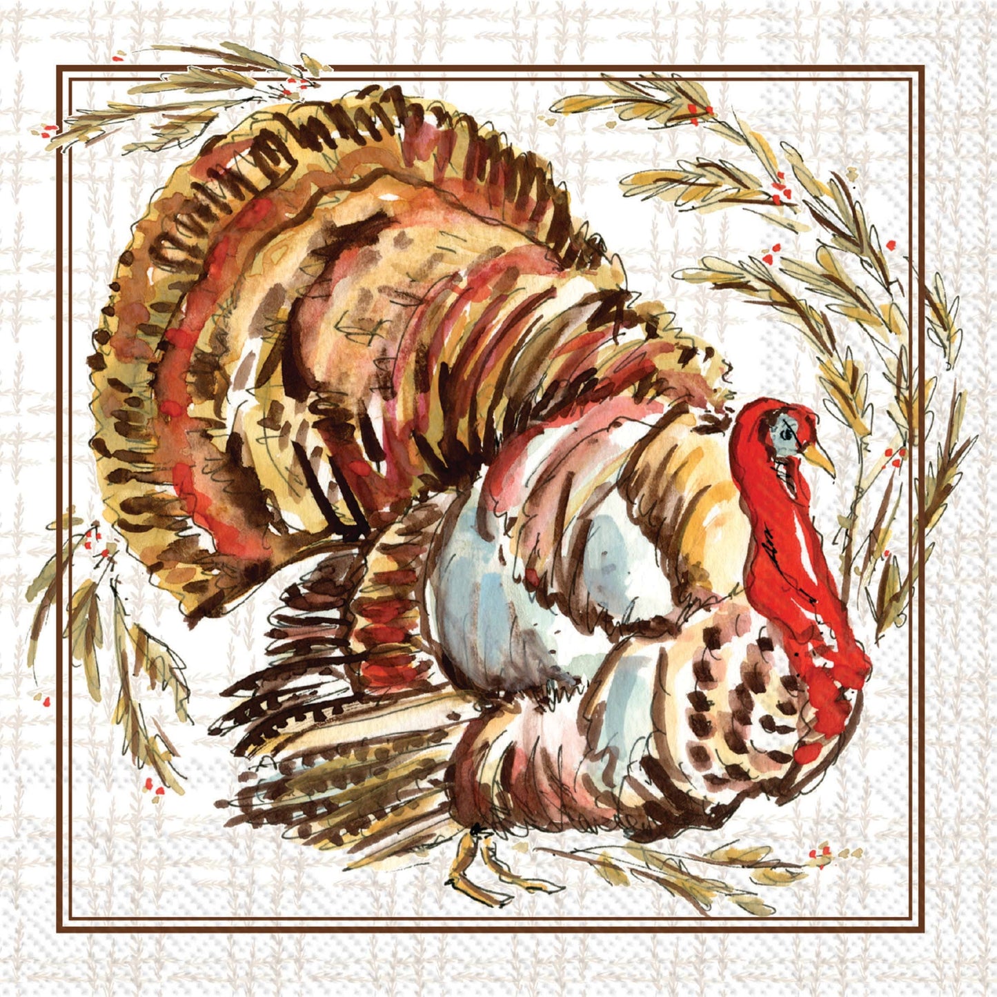 Turkey Collection Cocktail Napkins Rosanne Beck - 20 Ct