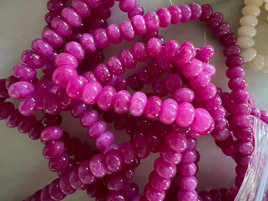 Lilly Gemstone Necklace 8mm - Deep Pink