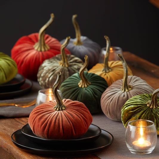 Pumpkin Small Velvet - Slate Blue