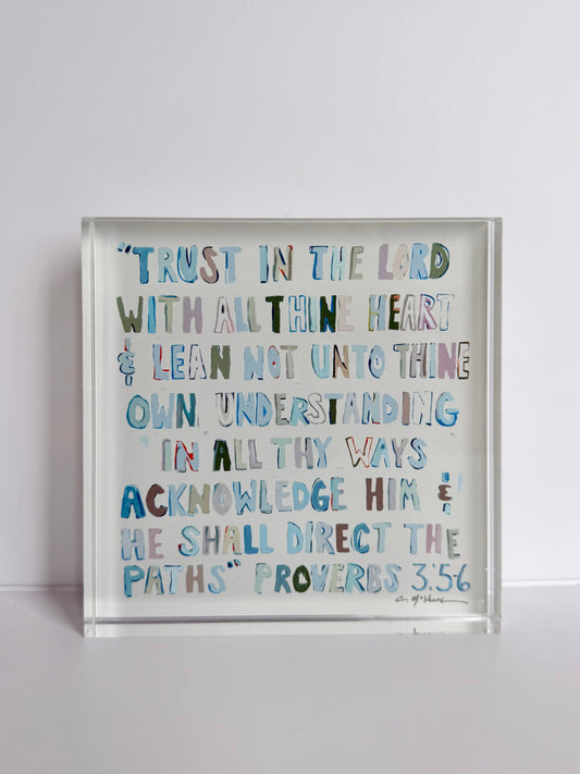 "Proverbs Neutral" Acrylic: Large Shelfie