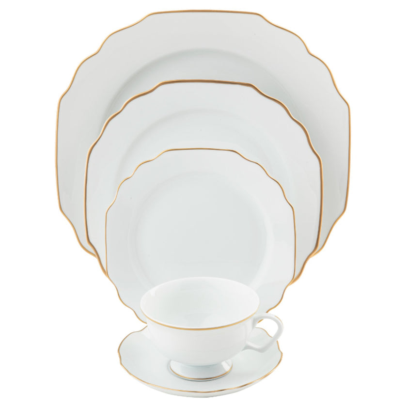 Georgian Gold Dinner Plate - Ultra White (No Monogram)