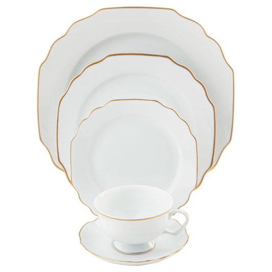 Georgian Gold Salad Plate - Ultra White (No Monogram)