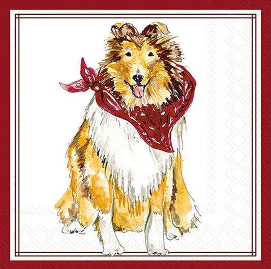 Maroon Collie Hometown Pride Cocktail Napkins