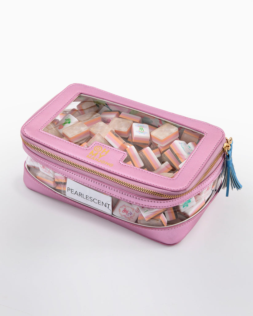 Metallic Light Pink Tile Storage Bag