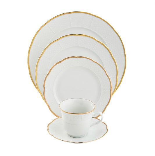 Sea Island Gold Teacup Saucer - Ultra White (No Monogram)