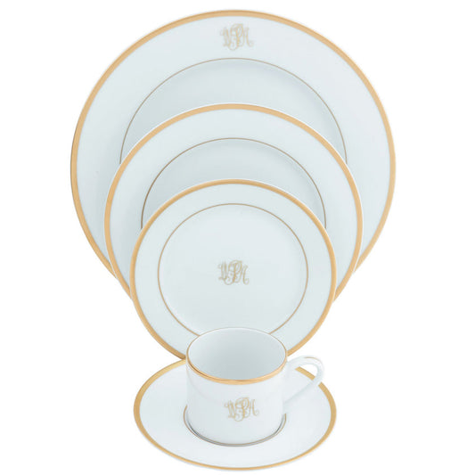 Signature Monogram Gold Salad Plate - Ultra White