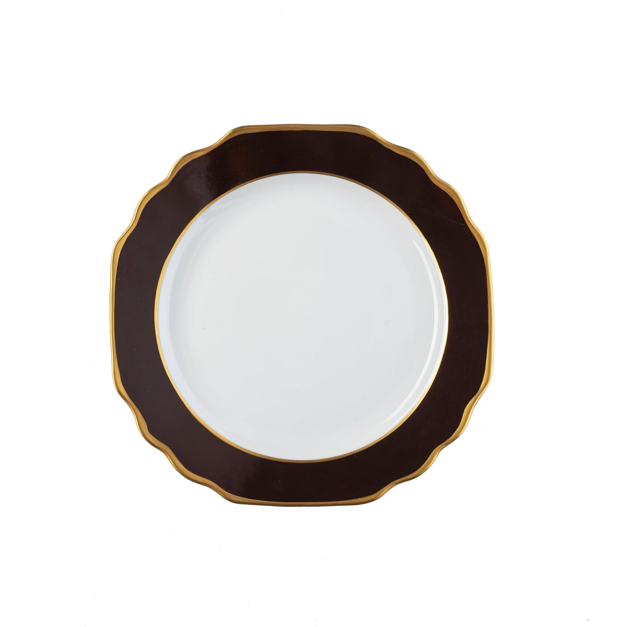 Georgian Colorsheen Chocolate - Gold Banding- Bread & Butter Plate - Ultra White (No Monogram)
